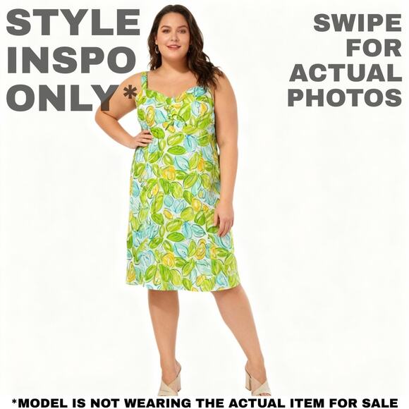 NWT Madison Leigh 18W Green/Blue Floral Sundress 0132 - Picture 2 of 11